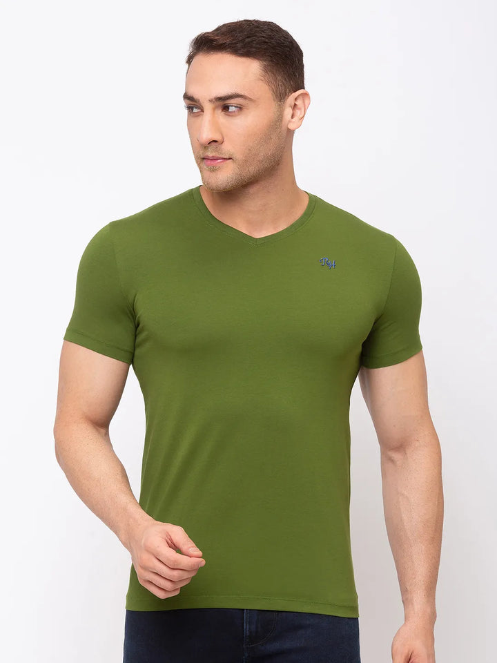 Green Regular Fit Men's Short Sleeves T-Shirt by Being Human Clothing