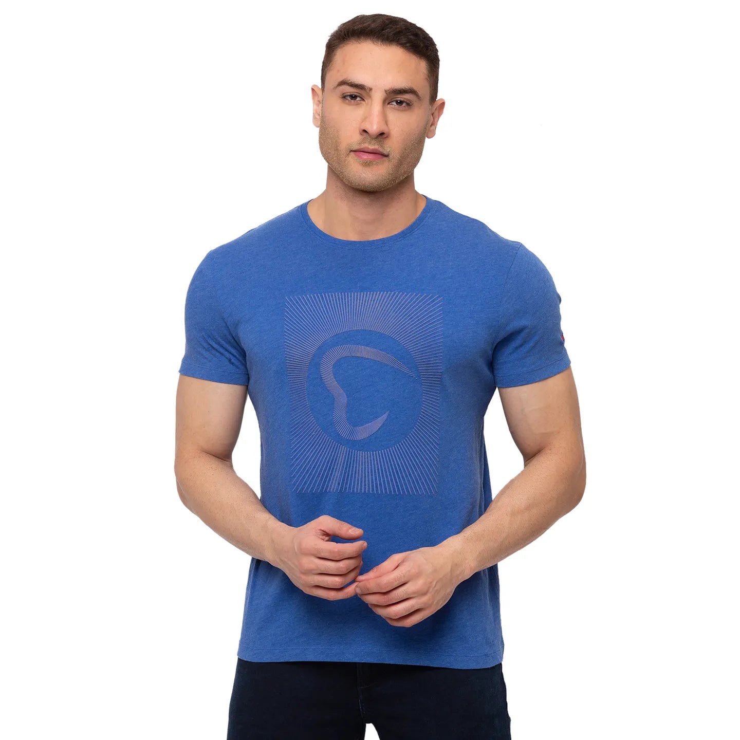 Royal Blue Regular Fit Round Neck Men's T-Shirt by Being Human Clothing