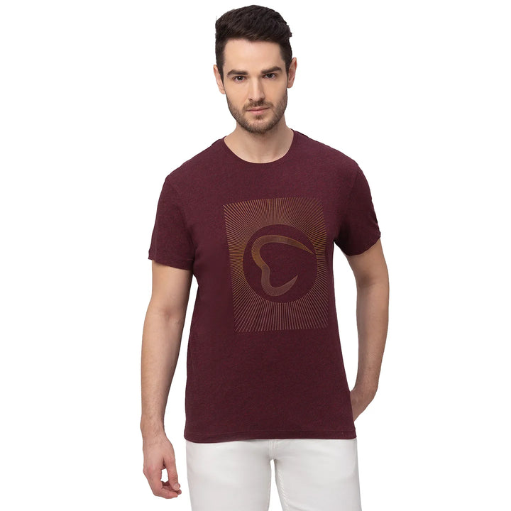 Wine Logo printed Regular Fit Men's T-Shirt by Being Human Clothing