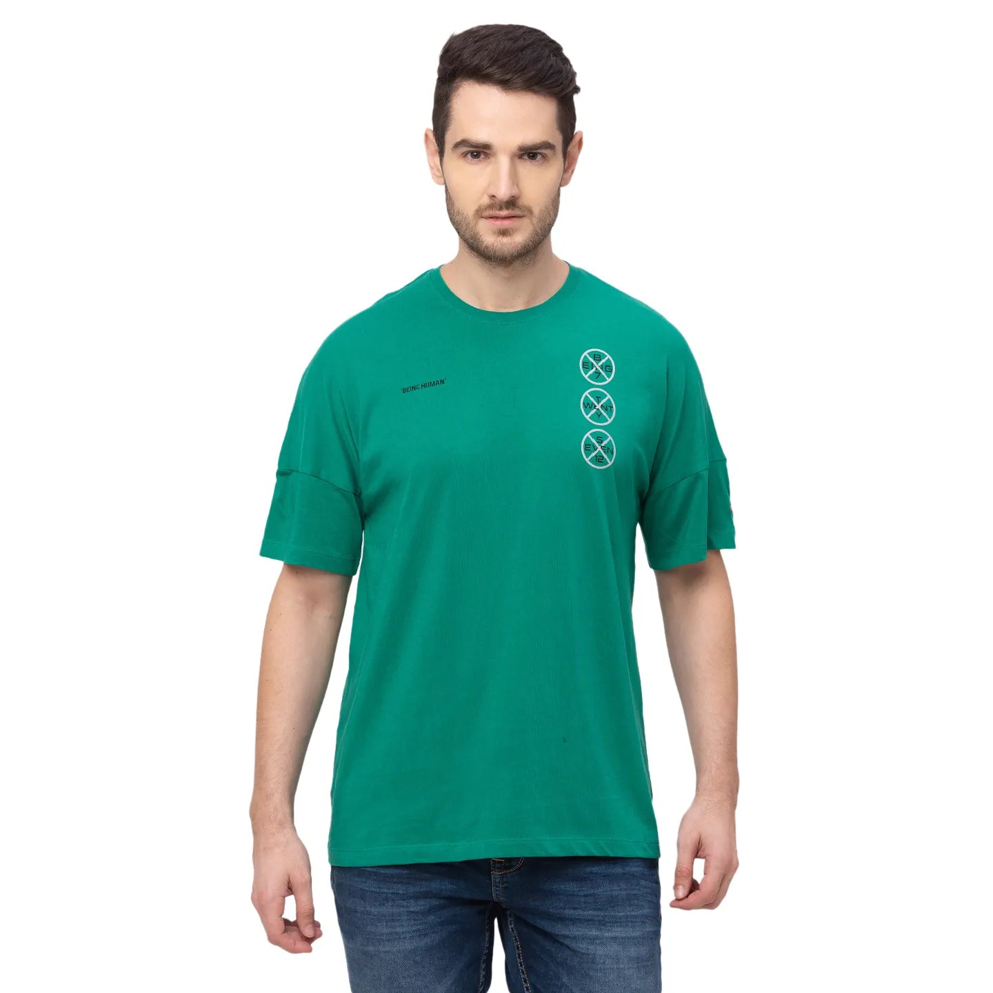 Being Human Clothing Men Regular Fit Crew Neck T-Shirts-Vivid Green
