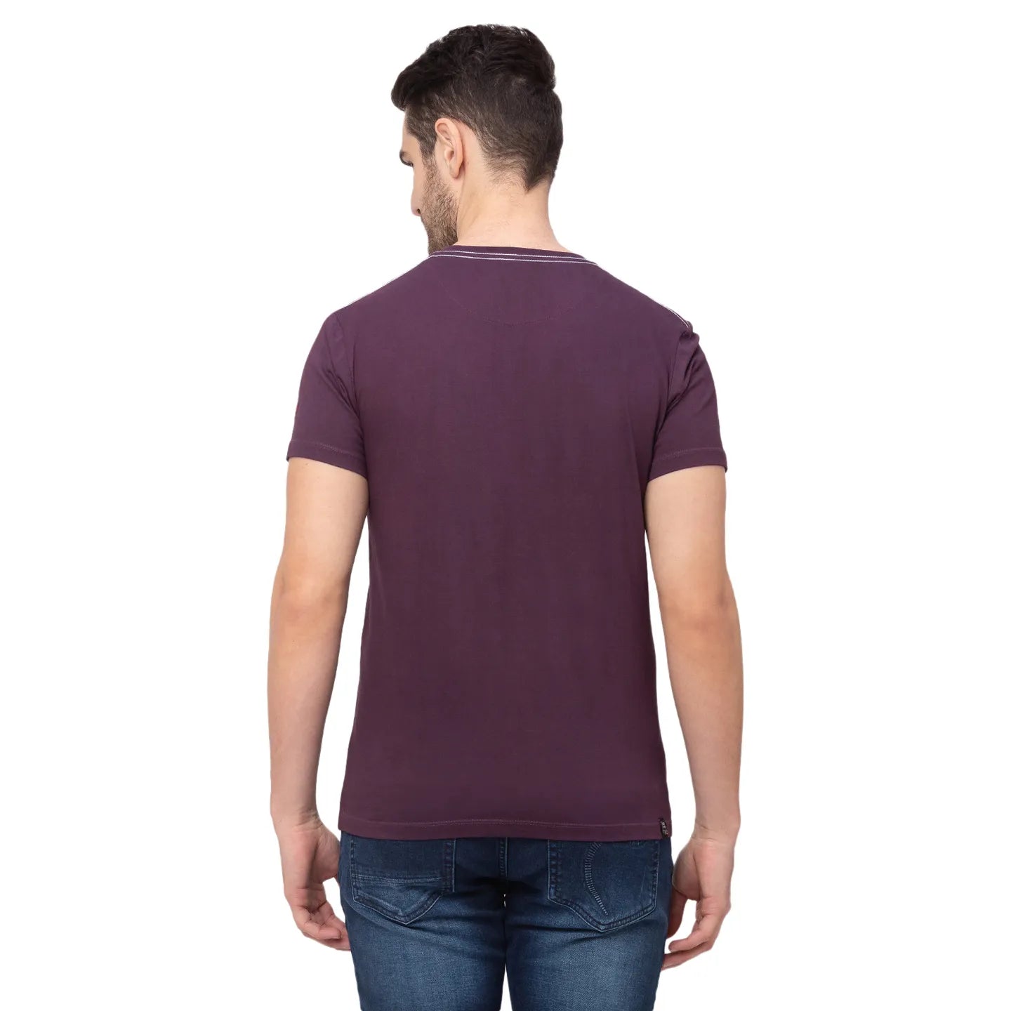 Wine Regular Fit Round Neck Men's T-Shirt by Being Human Clothing