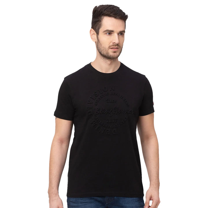 Black Regular Fit Men's Short Sleeves T-Shirt by Being Human Clothing