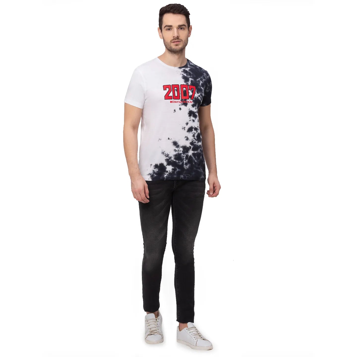 White Regular Fit Men's Short Sleeves T-Shirt by Being Human Clothing