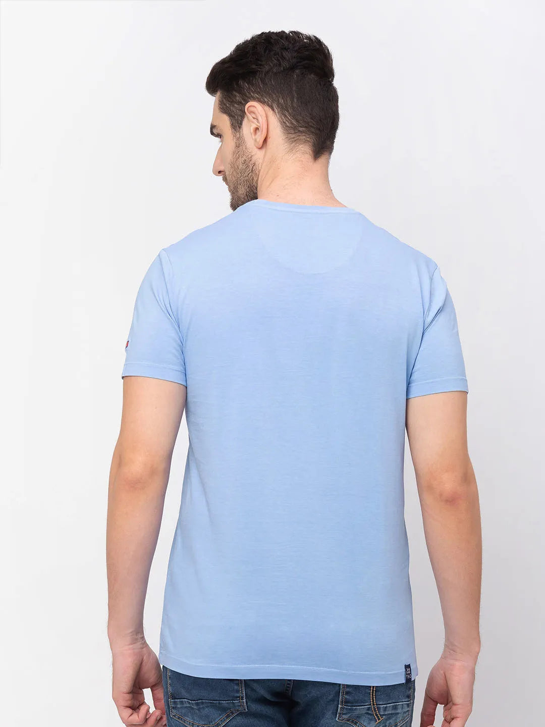 Blue Regular Fit Men's Short Sleeves T-Shirt by Being Human Clothing