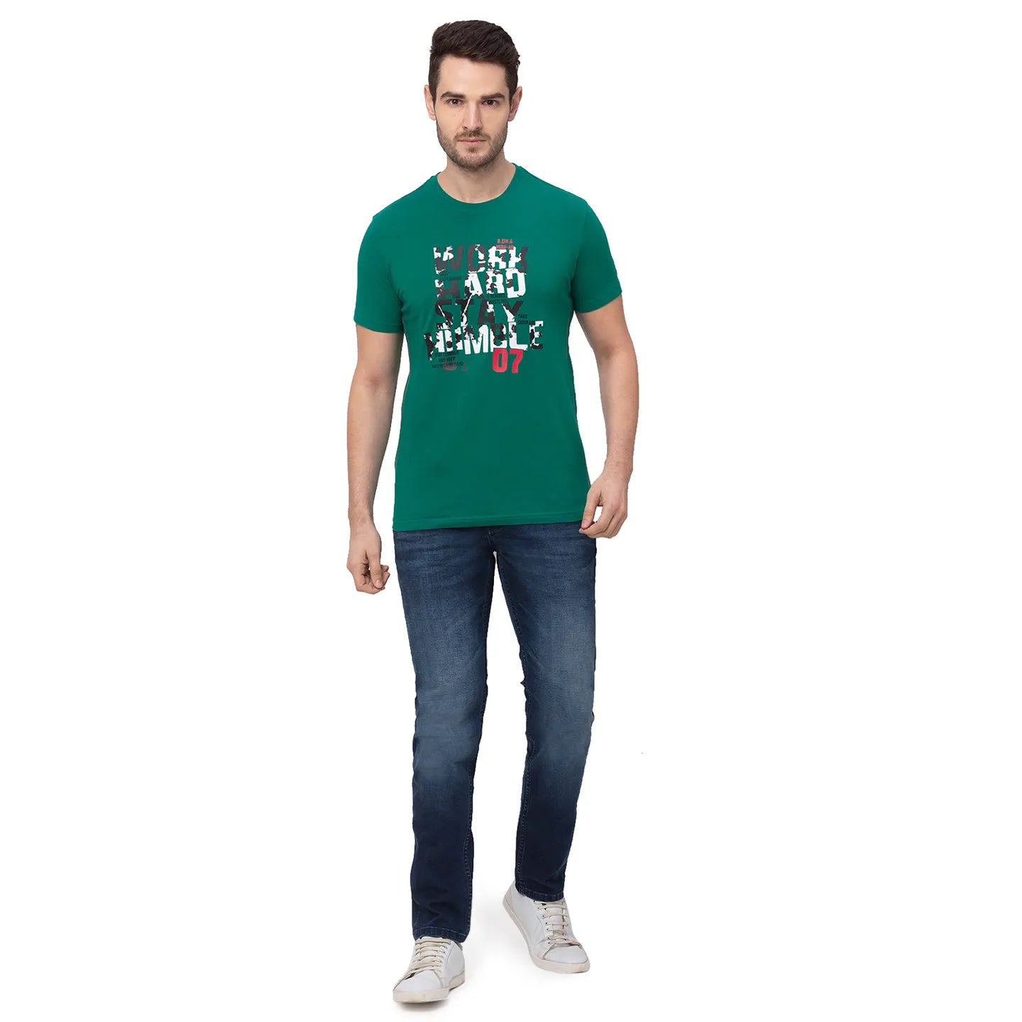 Green Regular Fit Men's Short Sleeves T-Shirt by Being Human Clothing