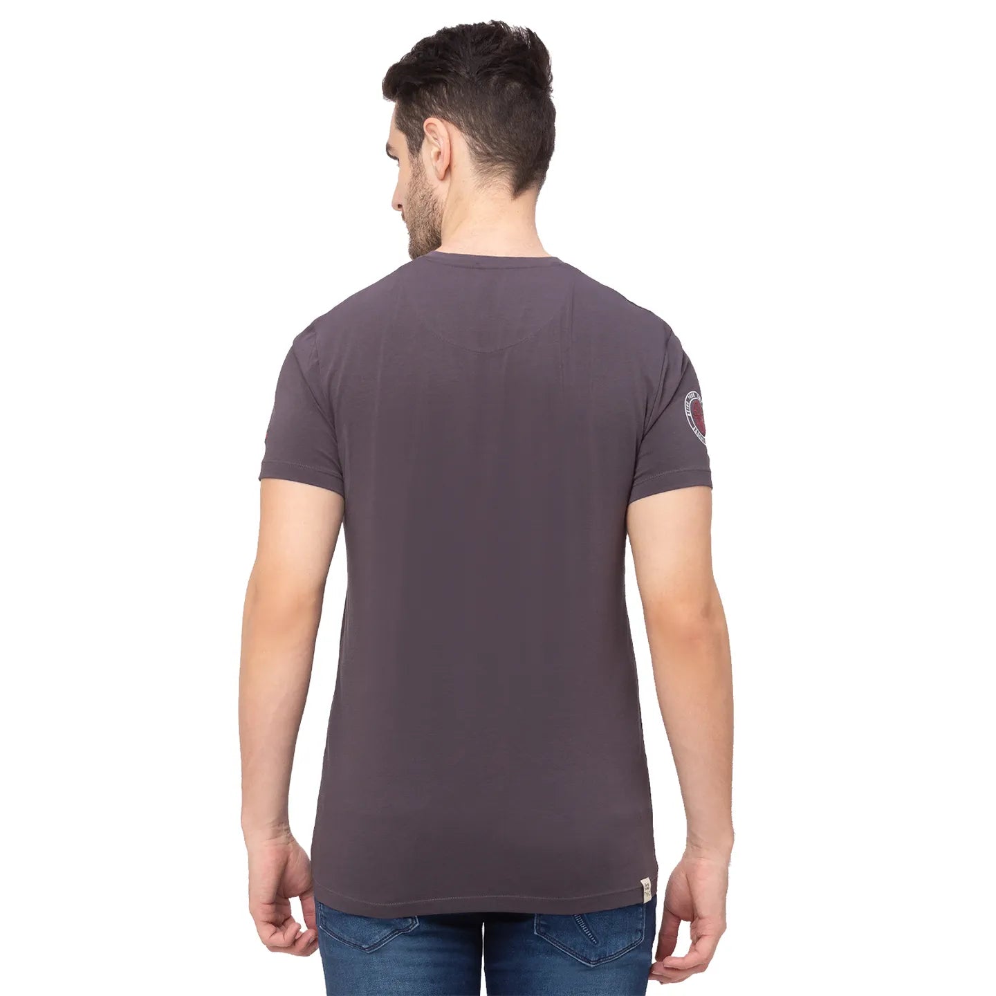 Grey Regular Fit Men's Short Sleeves T-Shirt by Being Human Clothing