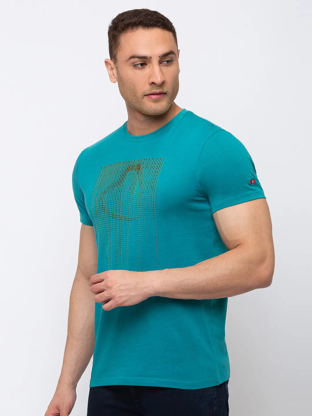 Green Regular Fit Men's Short Sleeves T-Shirt by Being Human Clothing
