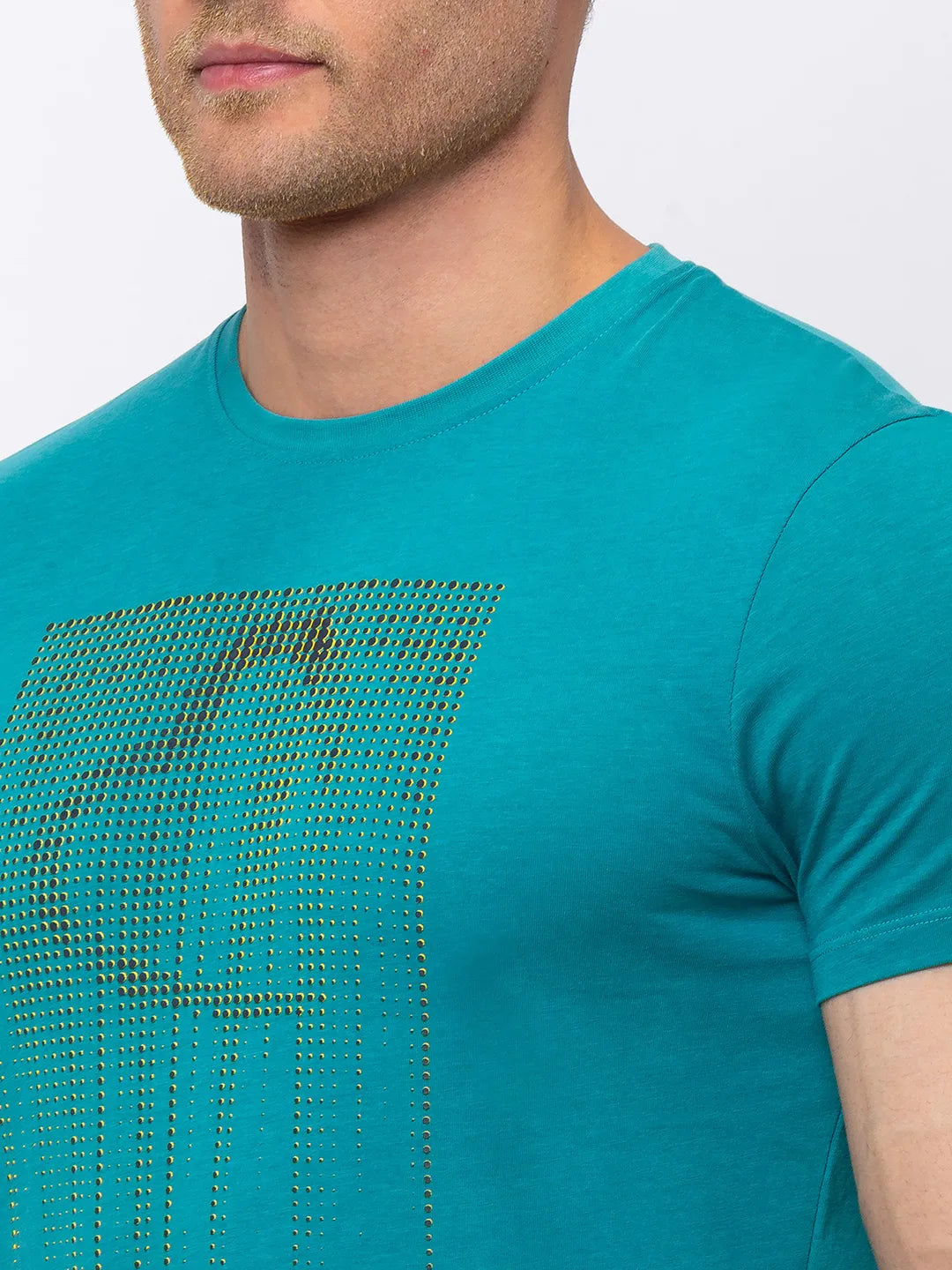 Green Regular Fit Men's Short Sleeves T-Shirt by Being Human Clothing