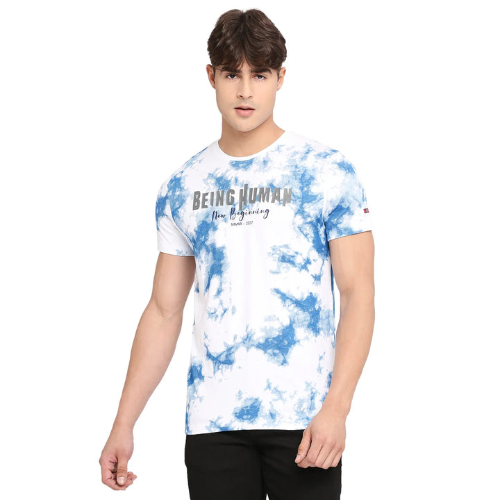 White Regular Fit Men's Short Sleeves T-Shirt by Being Human Clothing