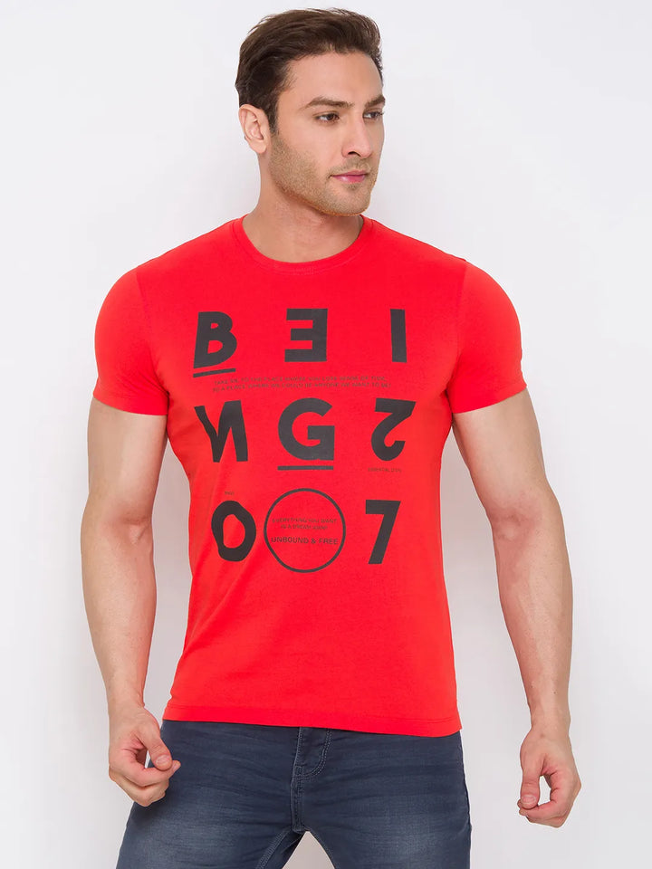 Orange Regular Fit Men's Short Sleeves T-Shirt by Being Human Clothing