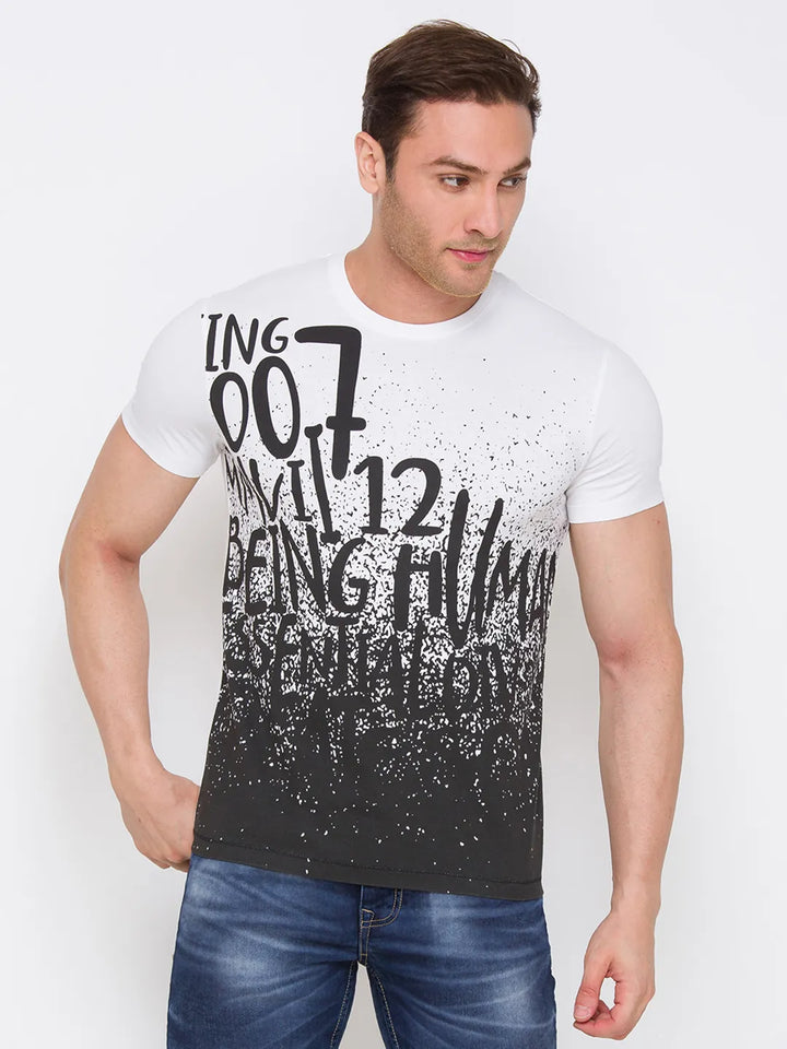 White Regular Fit Men's Short Sleeves T-Shirt by Being Human Clothing