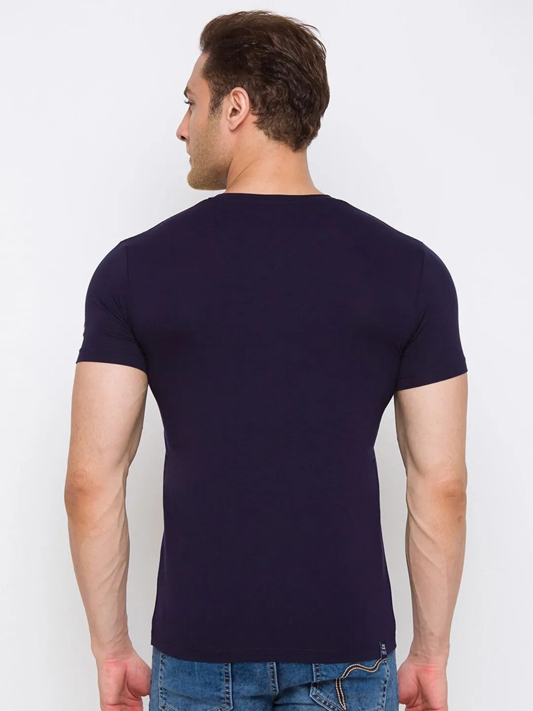 Blue Regular Fit Men's Short Sleeves T-Shirt by Being Human Clothing