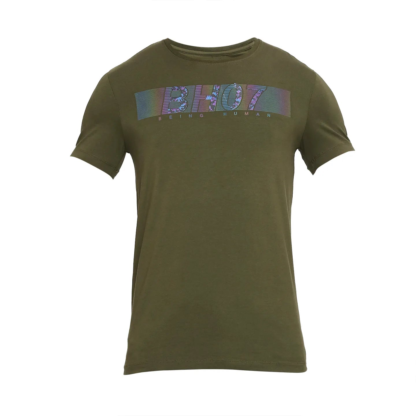 Olive Regular Fit Round Neck Men's T-Shirt by Being Human Clothing