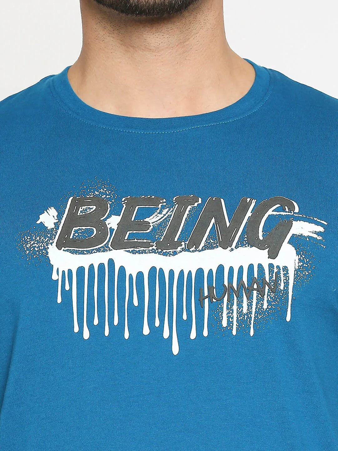 Green Regular Fit Men's Short Sleeves T-Shirt by Being Human Clothing