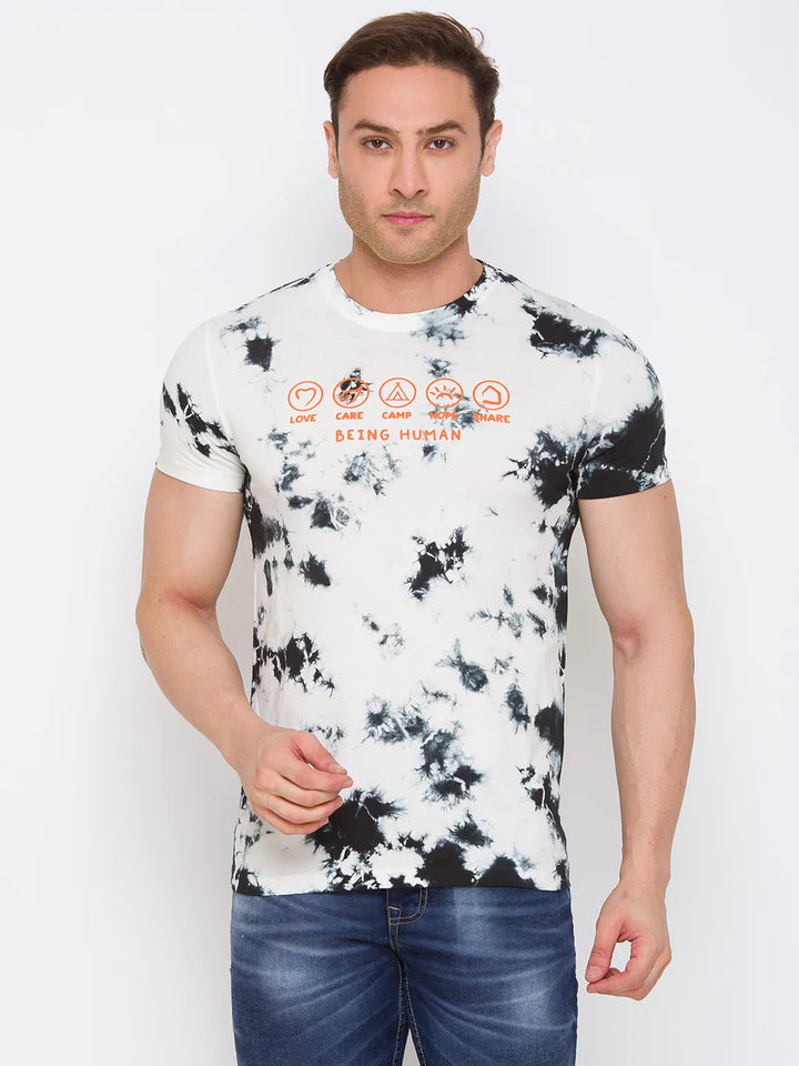 White Slim Fit Men's Short Sleeves T-Shirt by Being Human Clothing