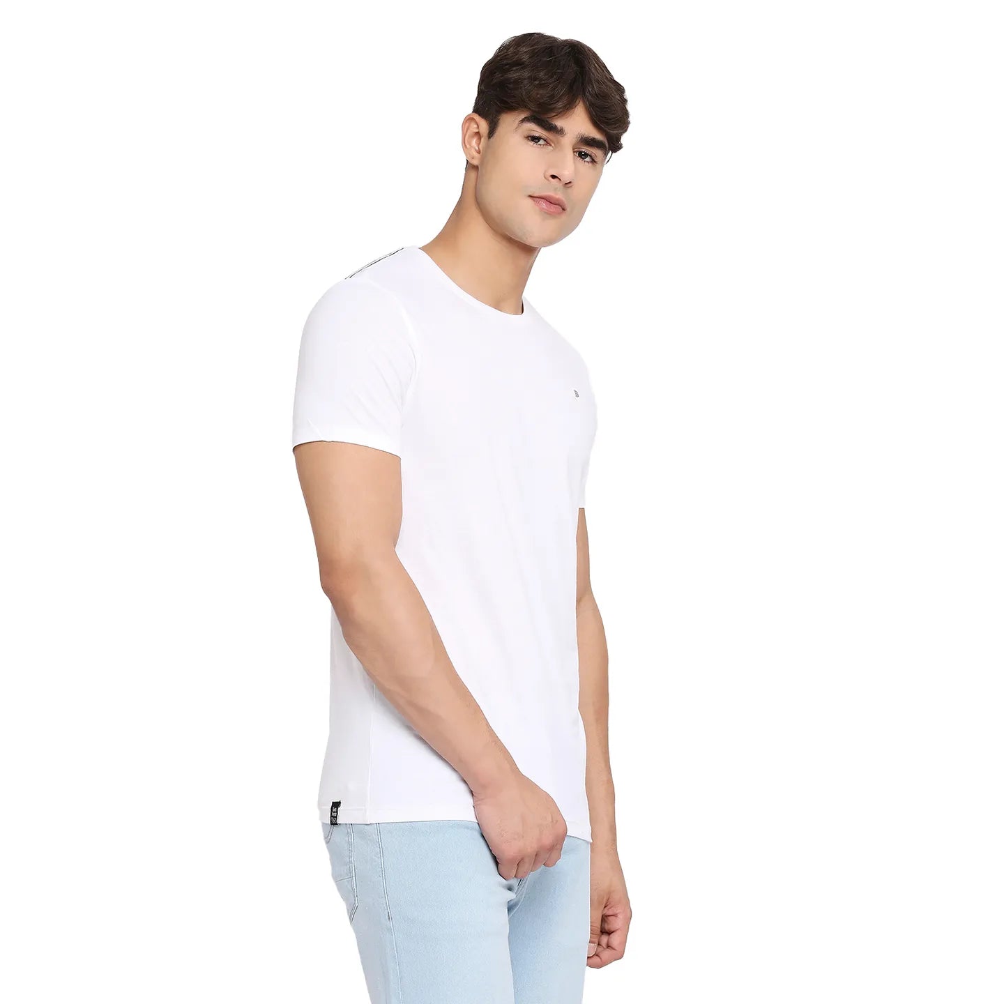 White Regular Fit Men's Short Sleeves T-Shirt by Being Human Clothing
