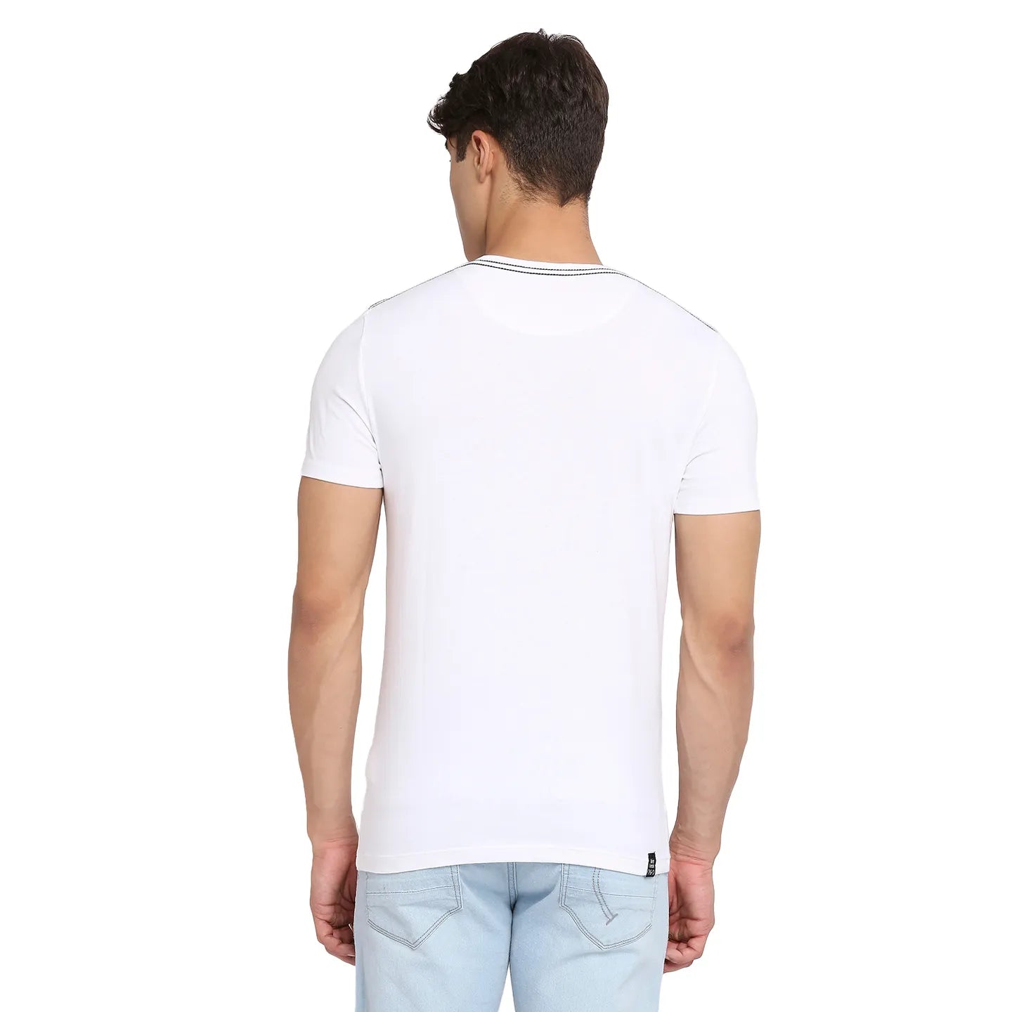 White Regular Fit Men's Short Sleeves T-Shirt by Being Human Clothing