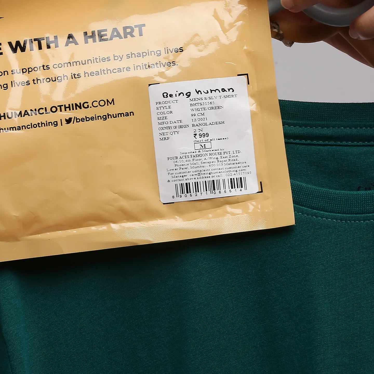 White Regular Fit Men's Short Sleeves T-Shirt by Being Human Clothing