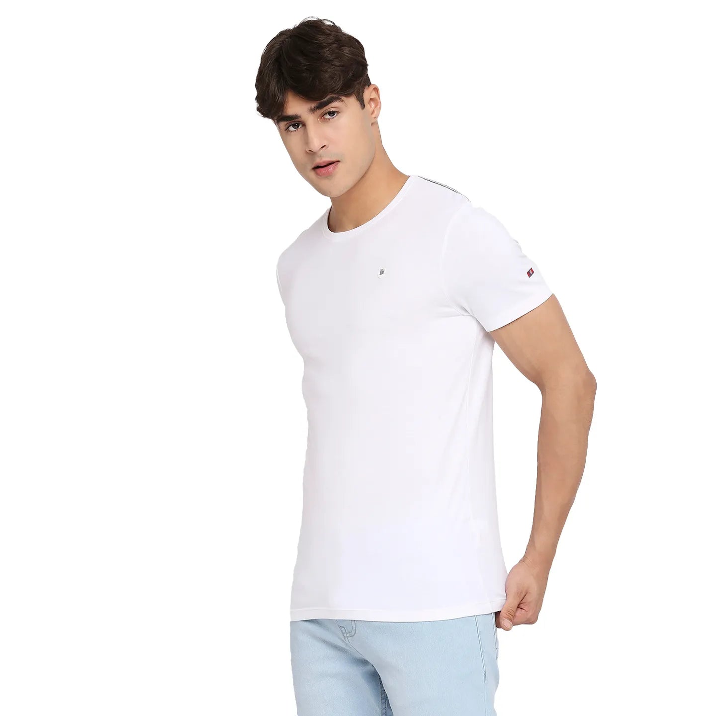 White Regular Fit Men's Short Sleeves T-Shirt by Being Human Clothing