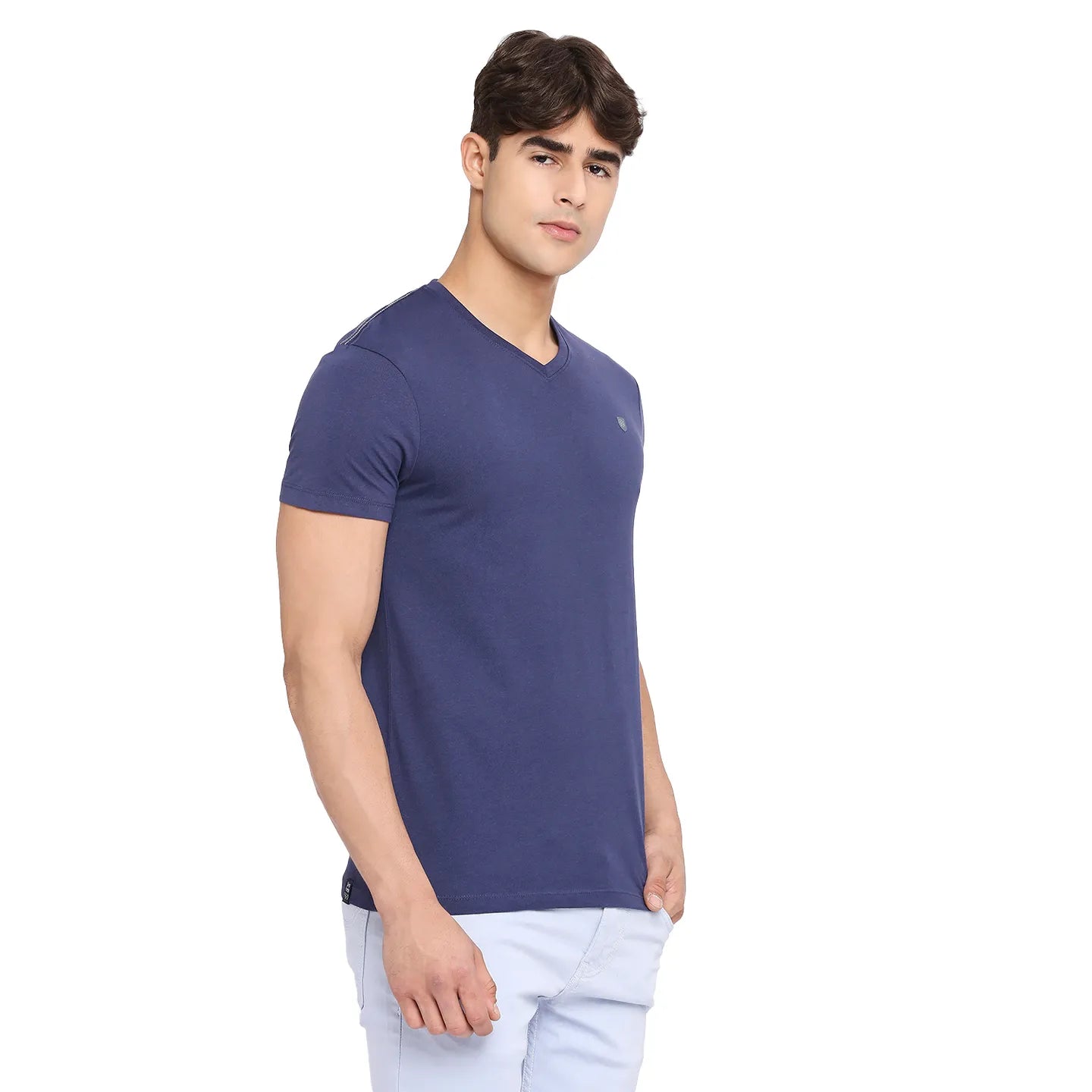 Blue Regular Fit Men's Short Sleeves T-Shirt by Being Human Clothing