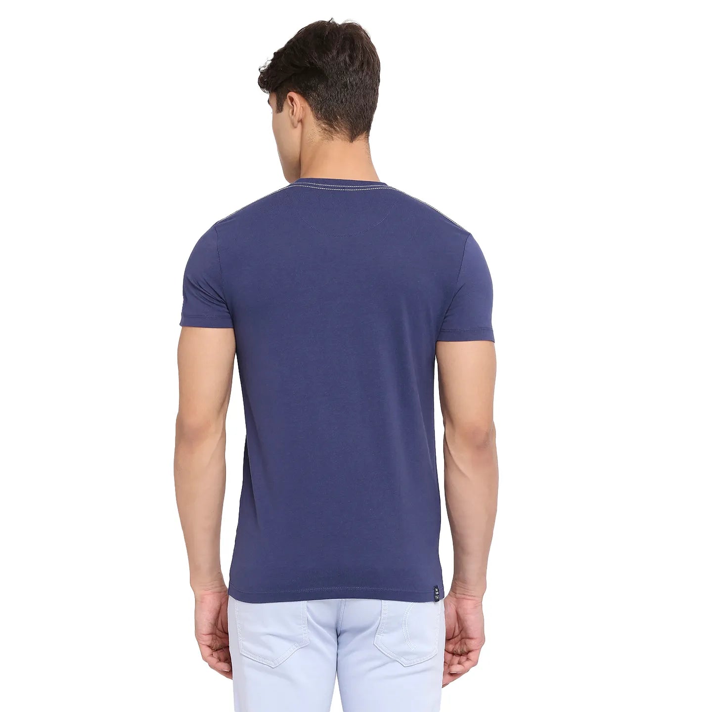 Blue Regular Fit Men's Short Sleeves T-Shirt by Being Human Clothing