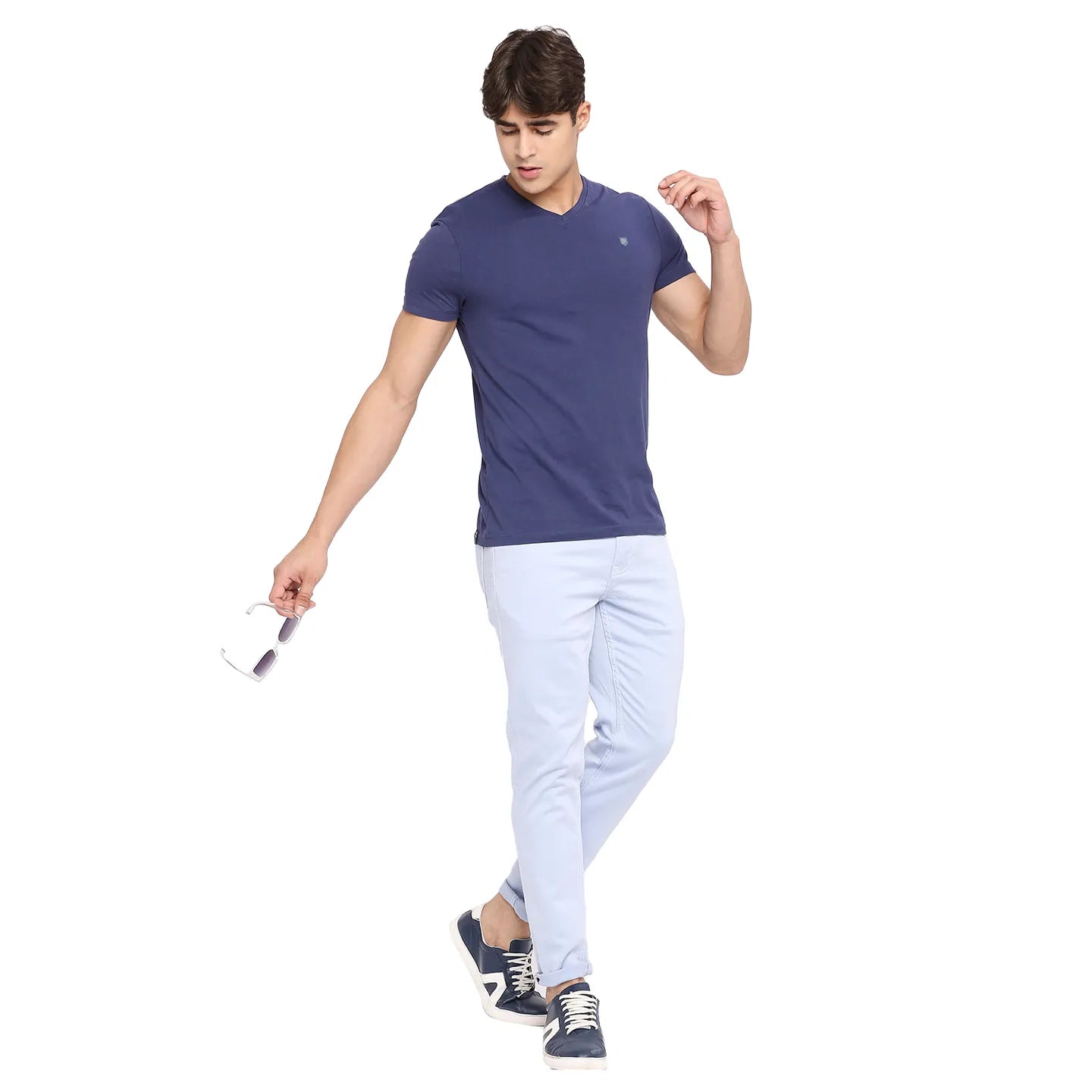 Blue Regular Fit Men's Short Sleeves T-Shirt by Being Human Clothing