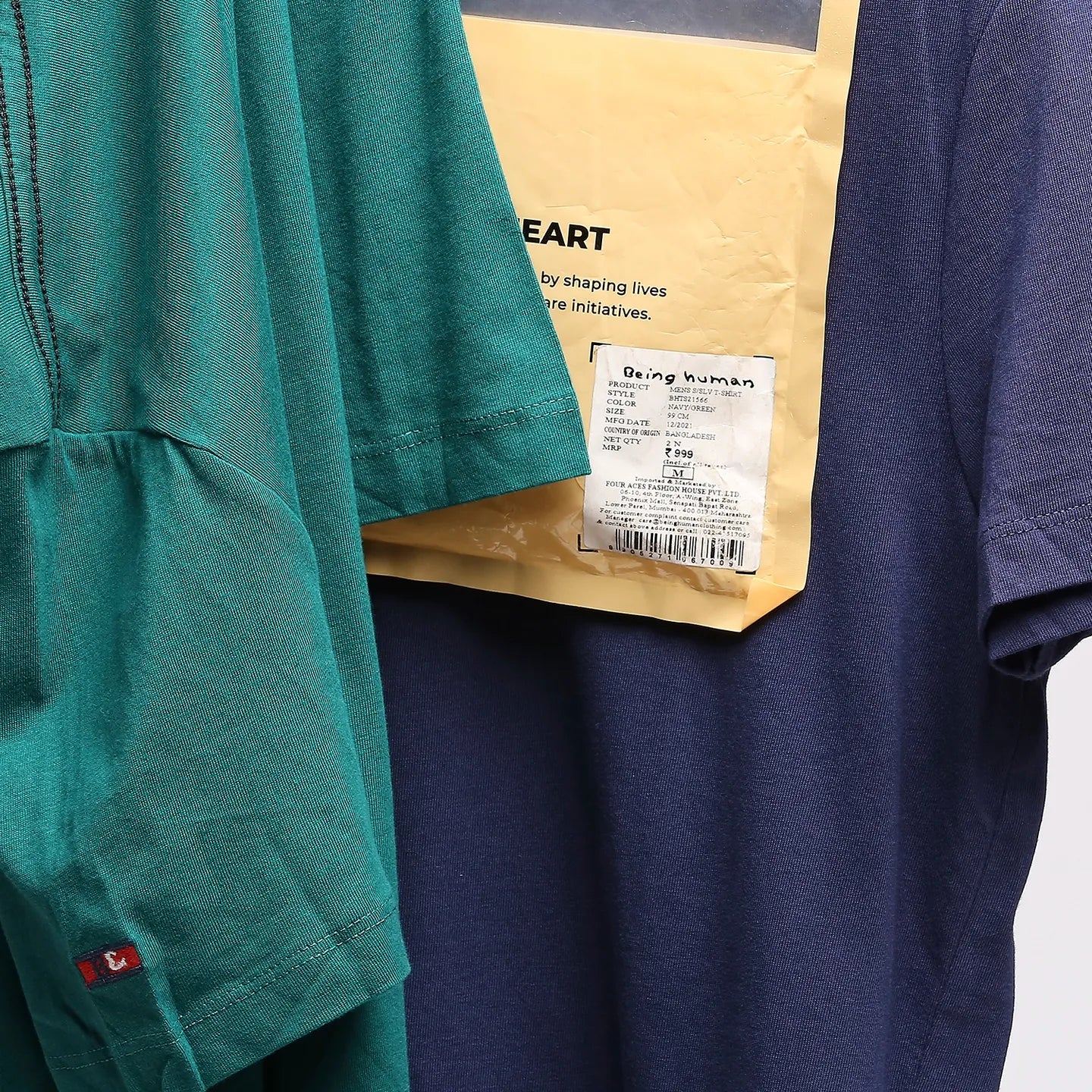 Blue Regular Fit Men's Short Sleeves T-Shirt by Being Human Clothing