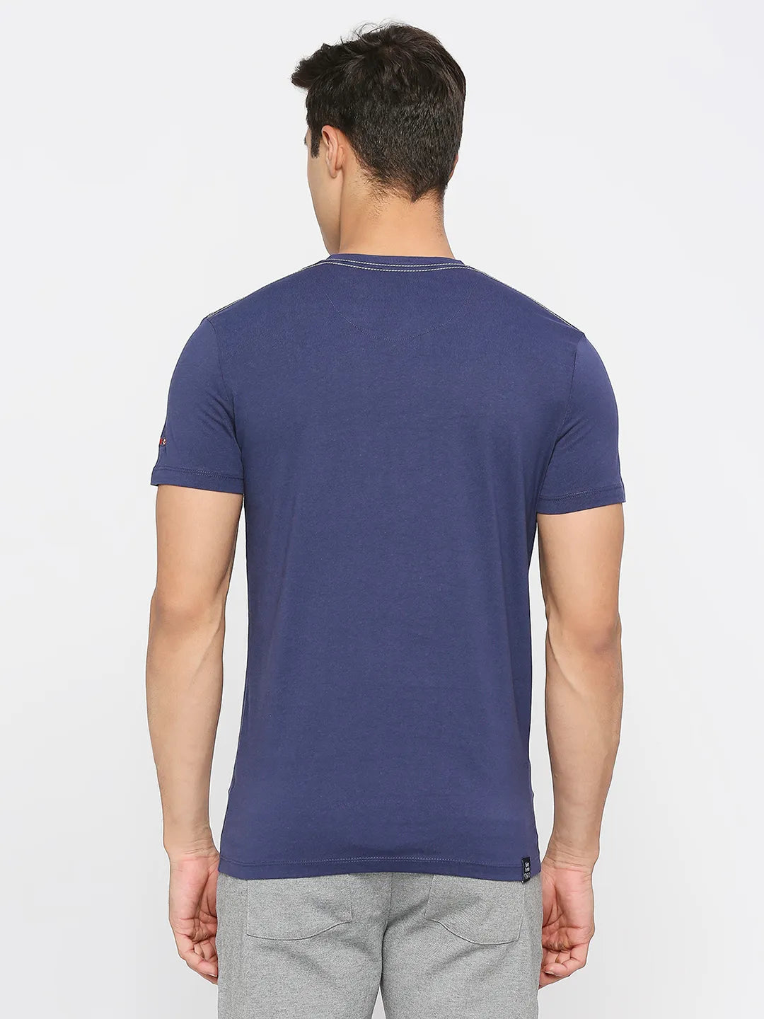 Navy Regular Fit V Neck Men's T-Shirt by Being Human Clothing