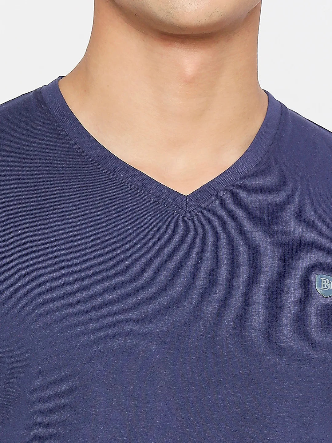 Navy Regular Fit V Neck Men's T-Shirt by Being Human Clothing