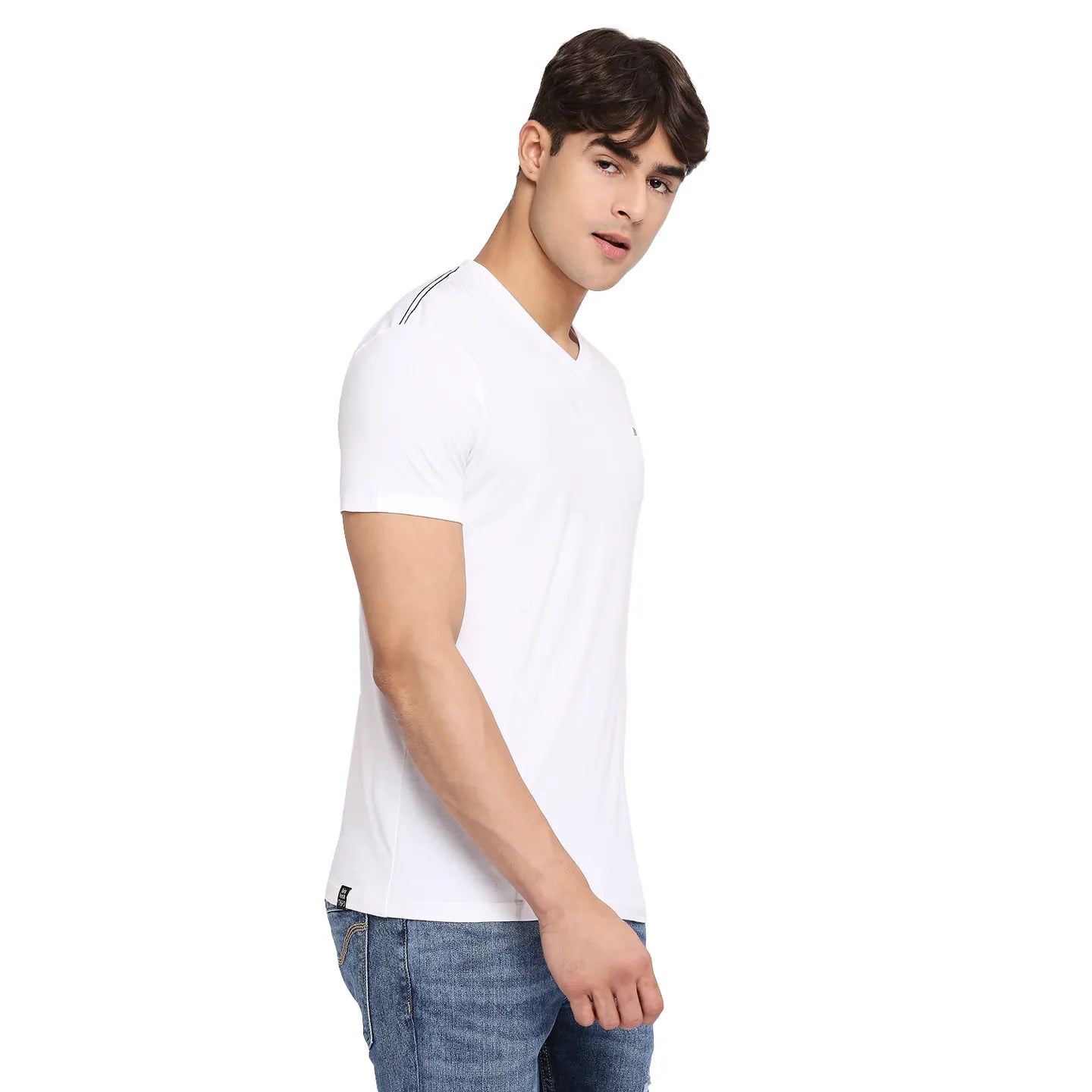 White Regular Fit Men's Short Sleeves T-Shirt by Being Human Clothing