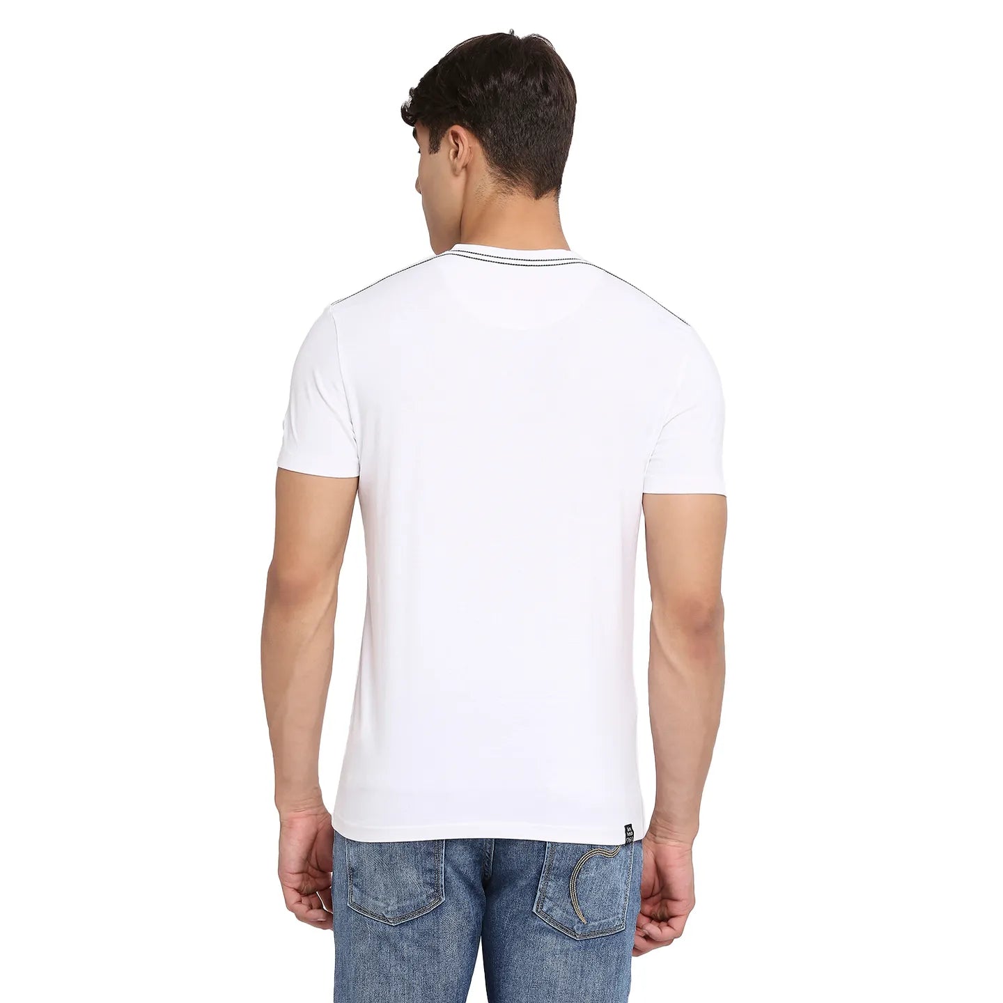 White Regular Fit Men's Short Sleeves T-Shirt by Being Human Clothing