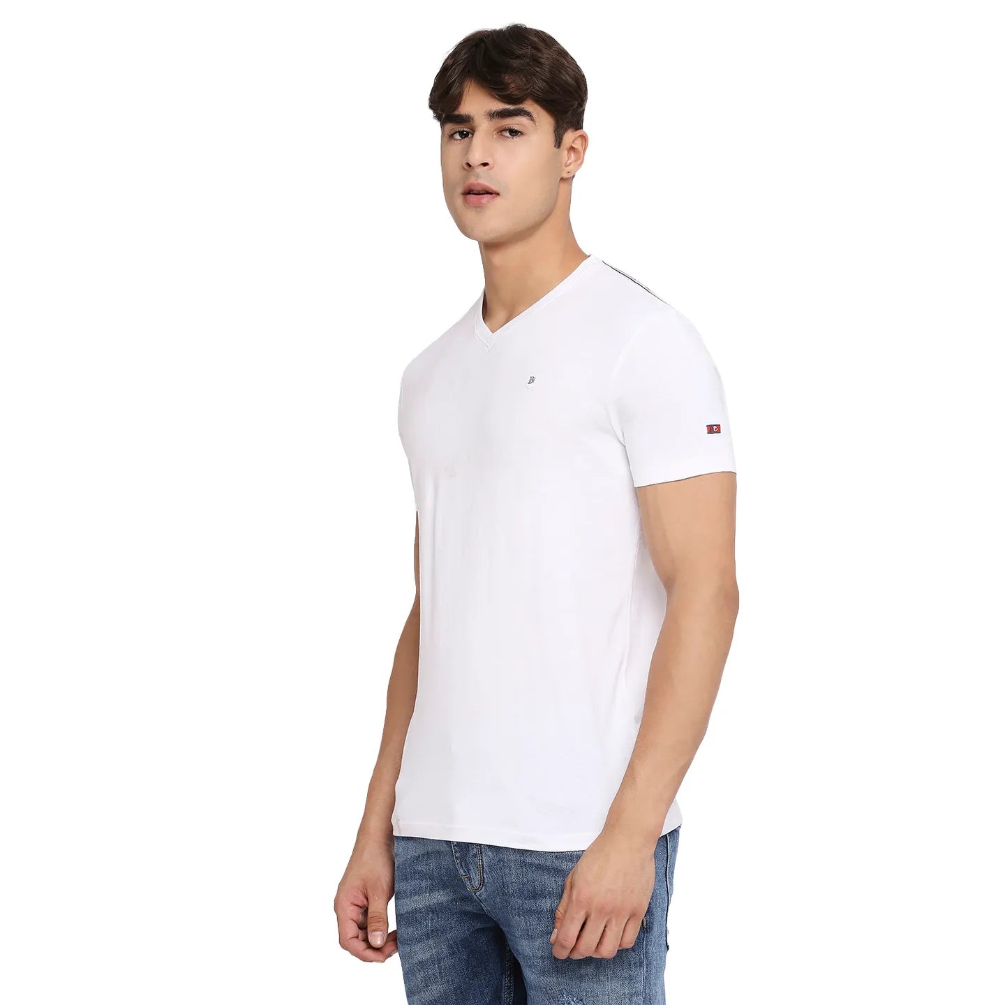 White Regular Fit Men's Short Sleeves T-Shirt by Being Human Clothing