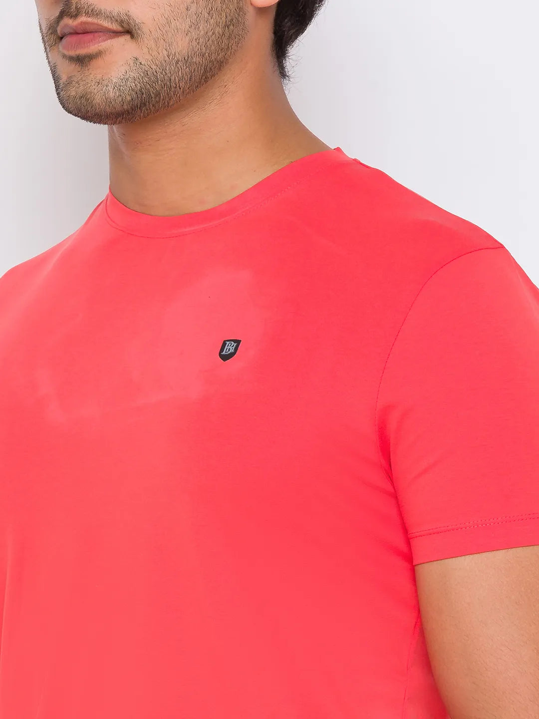 Orange Slim Fit Round Neck Men's T-Shirt by Being Human Clothing