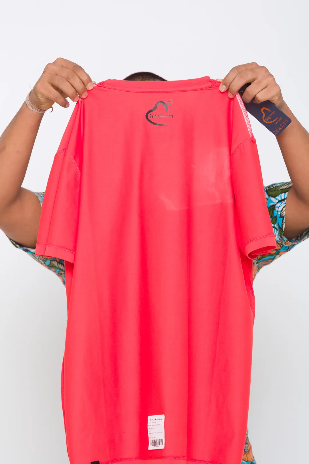 Orange Slim Fit Round Neck Men's T-Shirt by Being Human Clothing