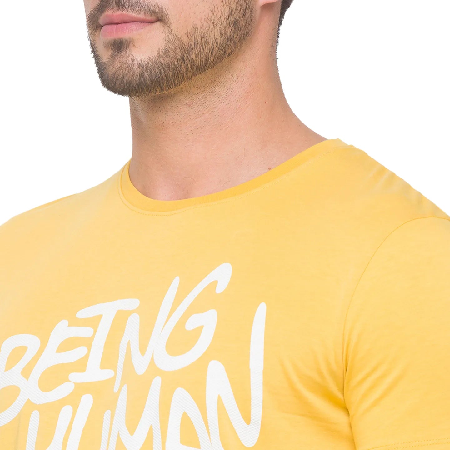 Yellow Regular Fit Men's Short Sleeves T-Shirt by Being Human Clothing
