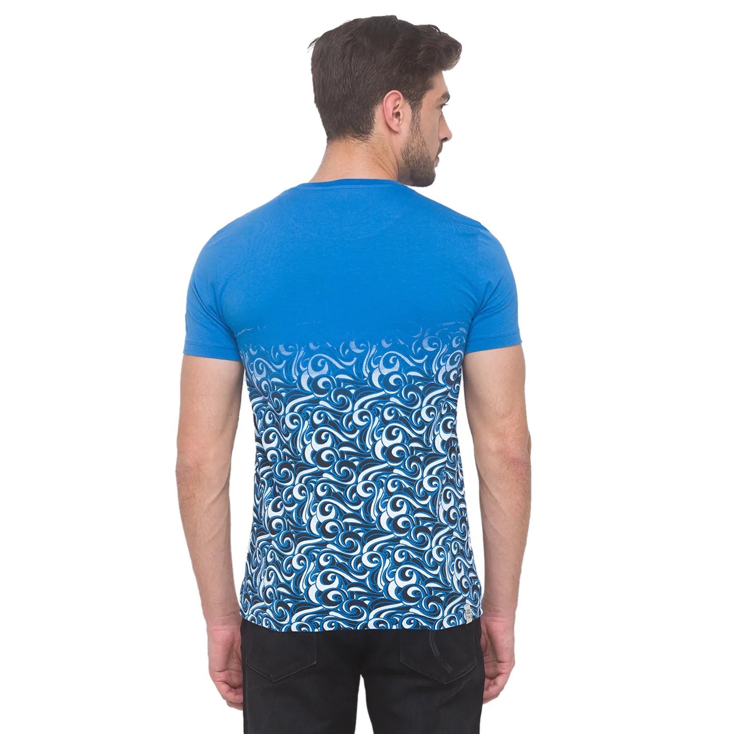 Being Human Clothing Men Slim Fit Crew Neck T-Shirts-Blue