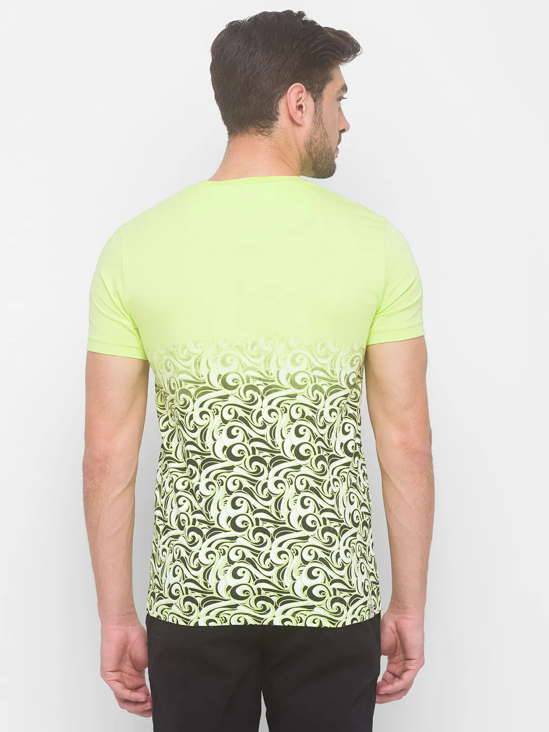 Being Human Clothing Men Slim Fit Crew Neck T-Shirts-Wax Yellow