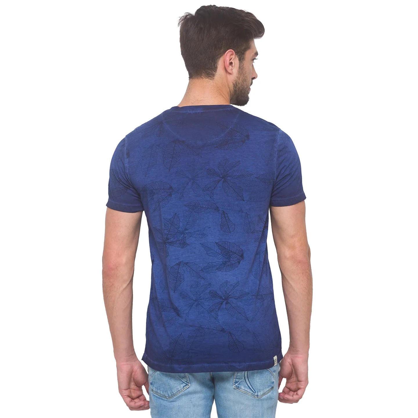 Navy Slim Fit Round Neck Men's T-Shirt by Being Human Clothing