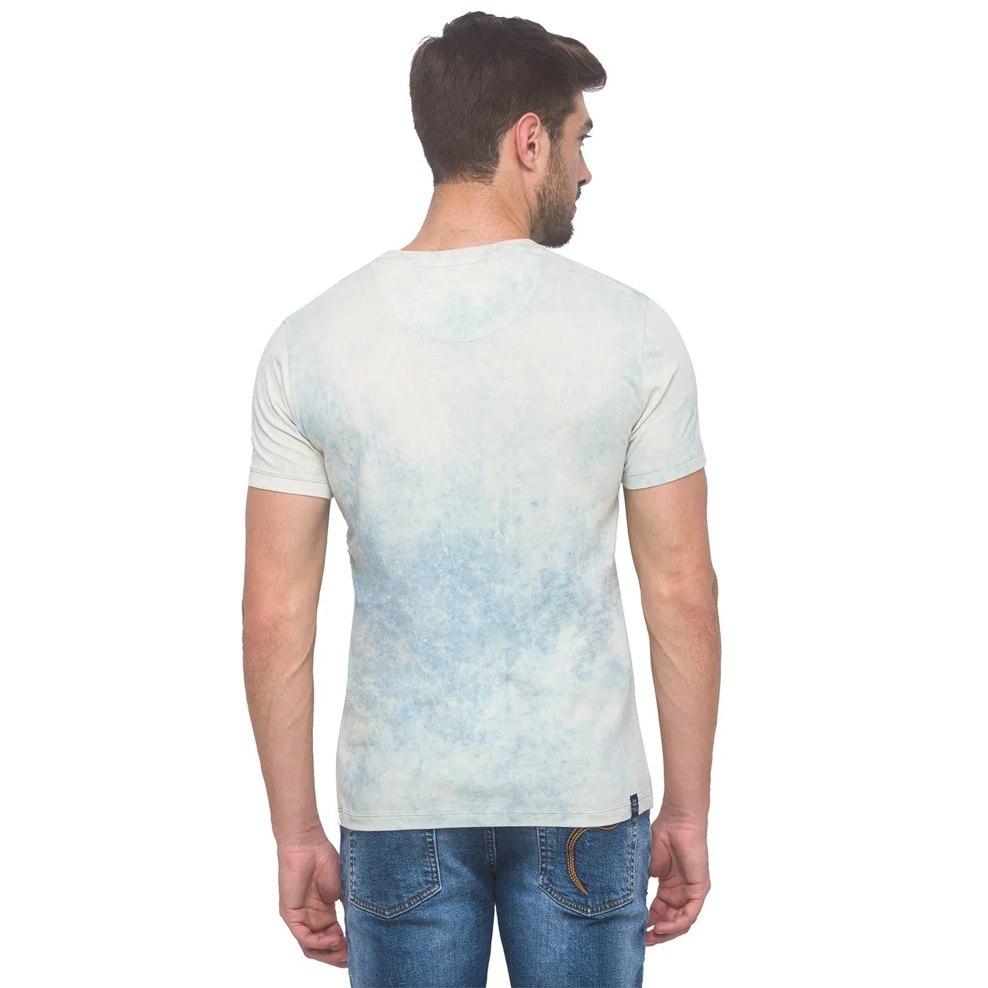 Being Human Clothing Men Slim Fit Crew Neck T-Shirts-Light Indigo