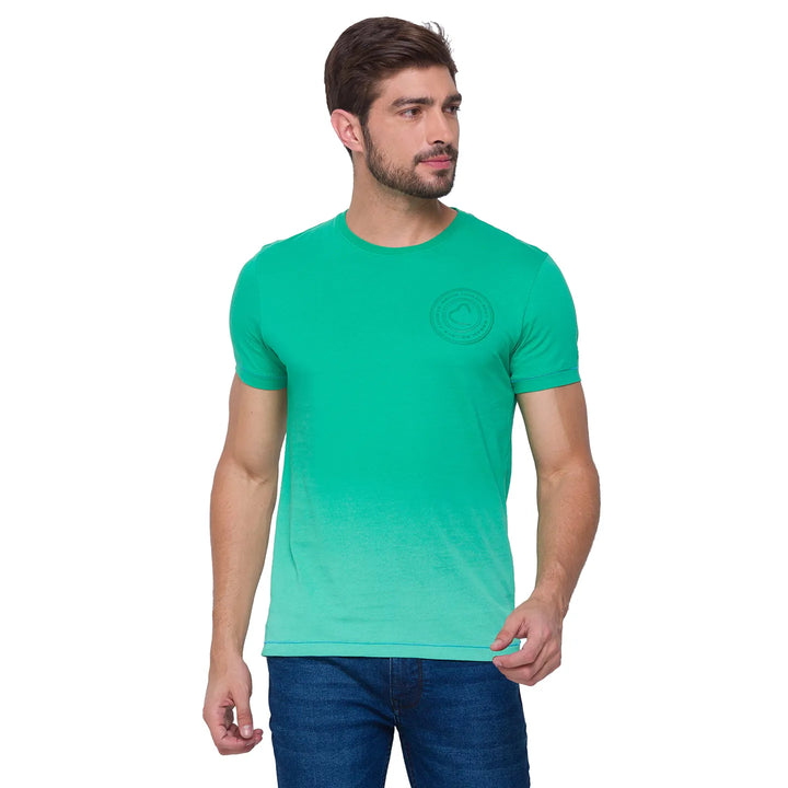 Ming Green Slim Fit Round Neck Men's T-Shirt by Being Human Clothing