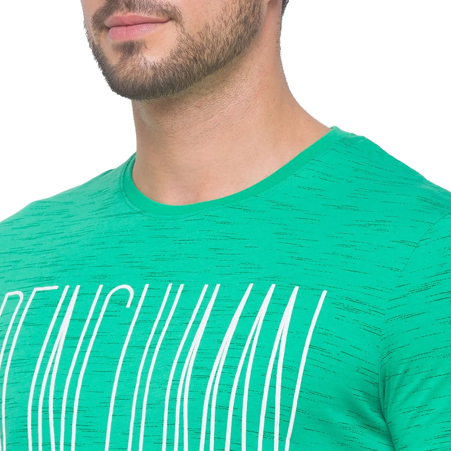 Being Human Clothing Men Slim Fit Crew Neck T-Shirts-Ming Green