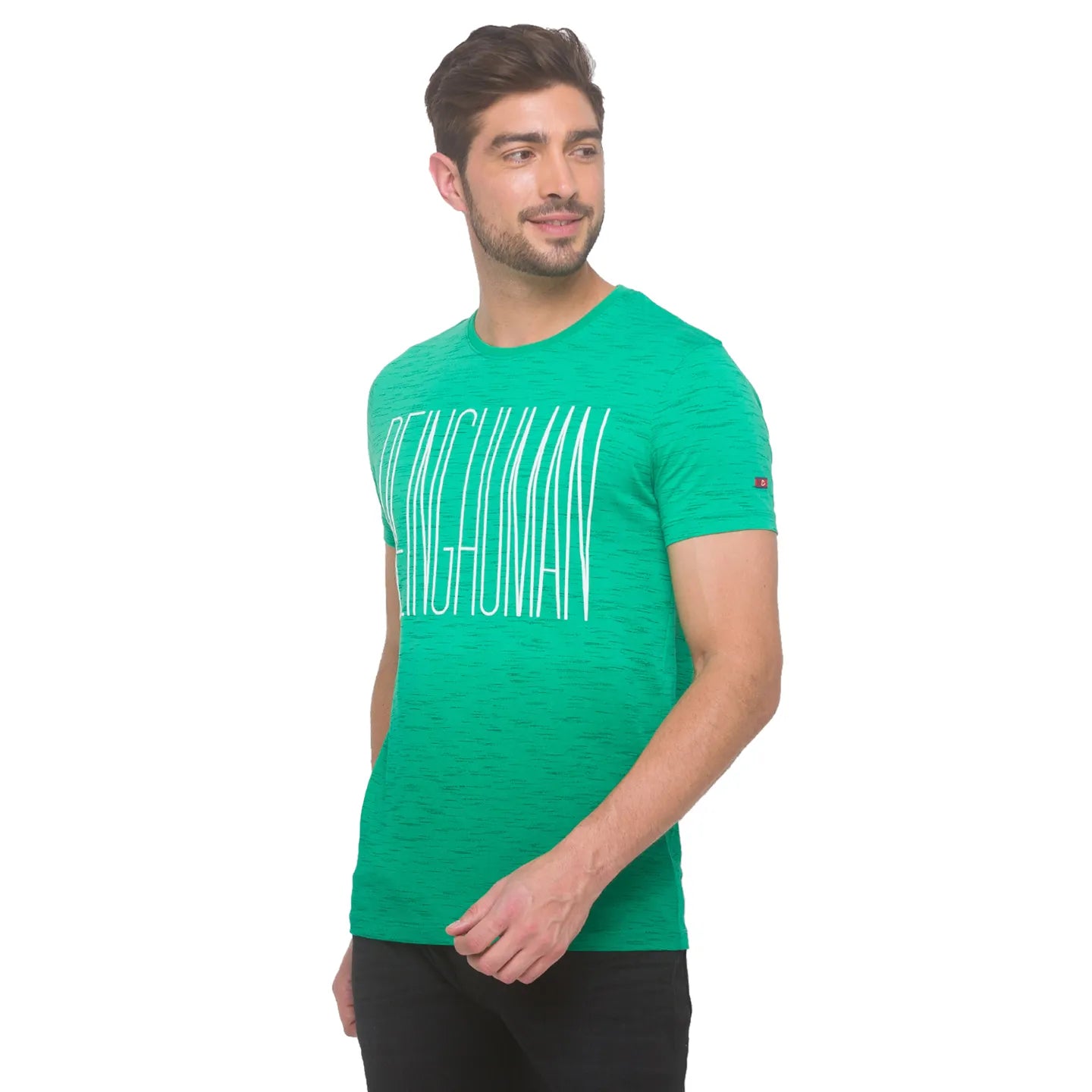 Being Human Clothing Men Slim Fit Crew Neck T-Shirts-Ming Green