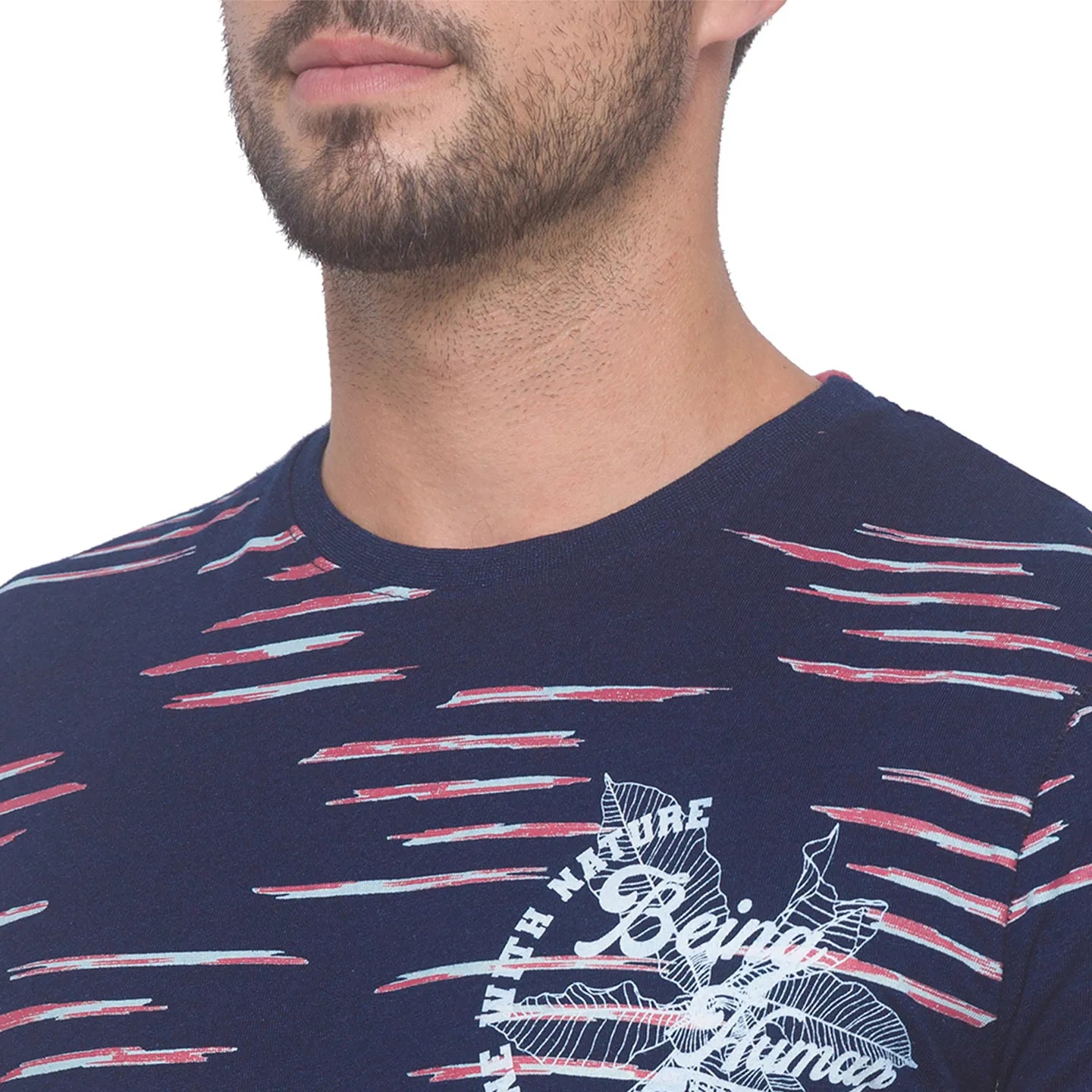 Being Human Clothing Men Slim Fit Crew Neck T-Shirts-Dark Indigo