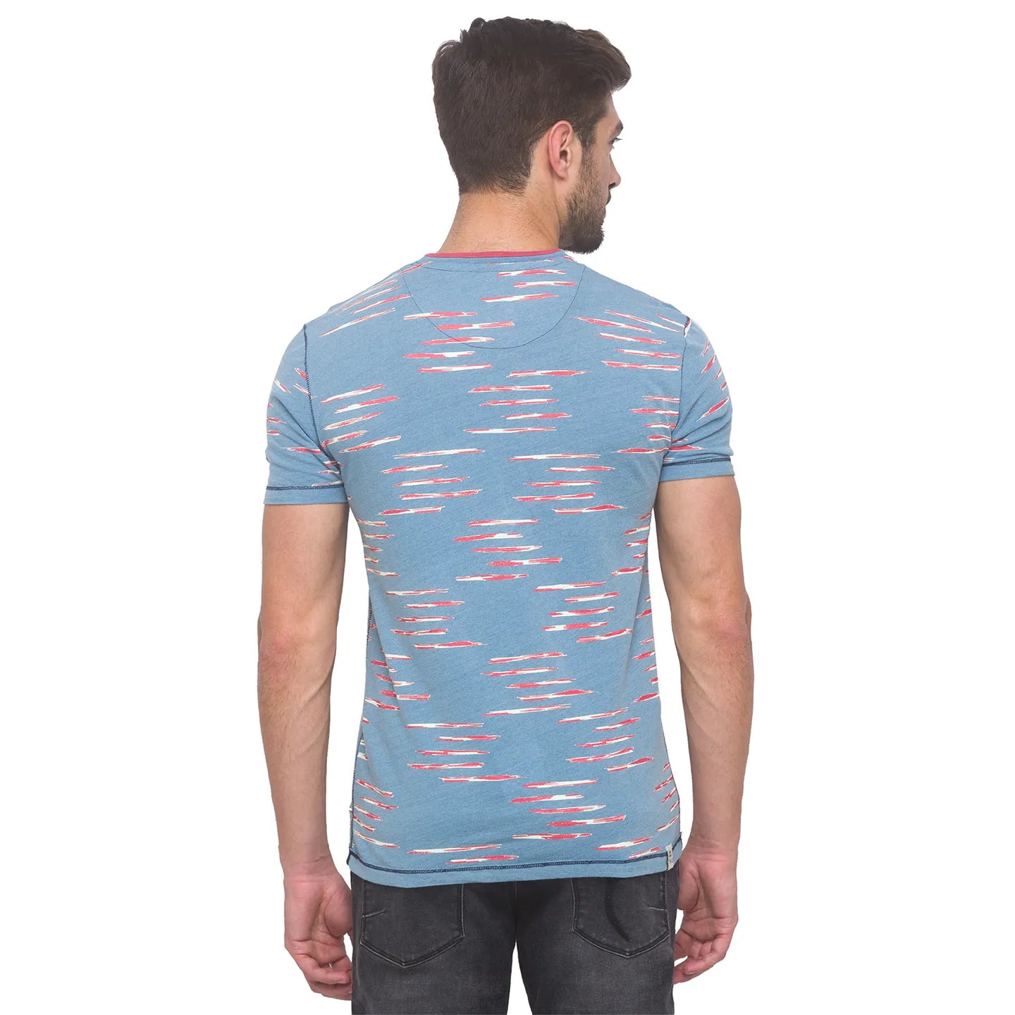 Being Human Clothing Men Slim Fit Crew Neck T-Shirts-Light Indigo