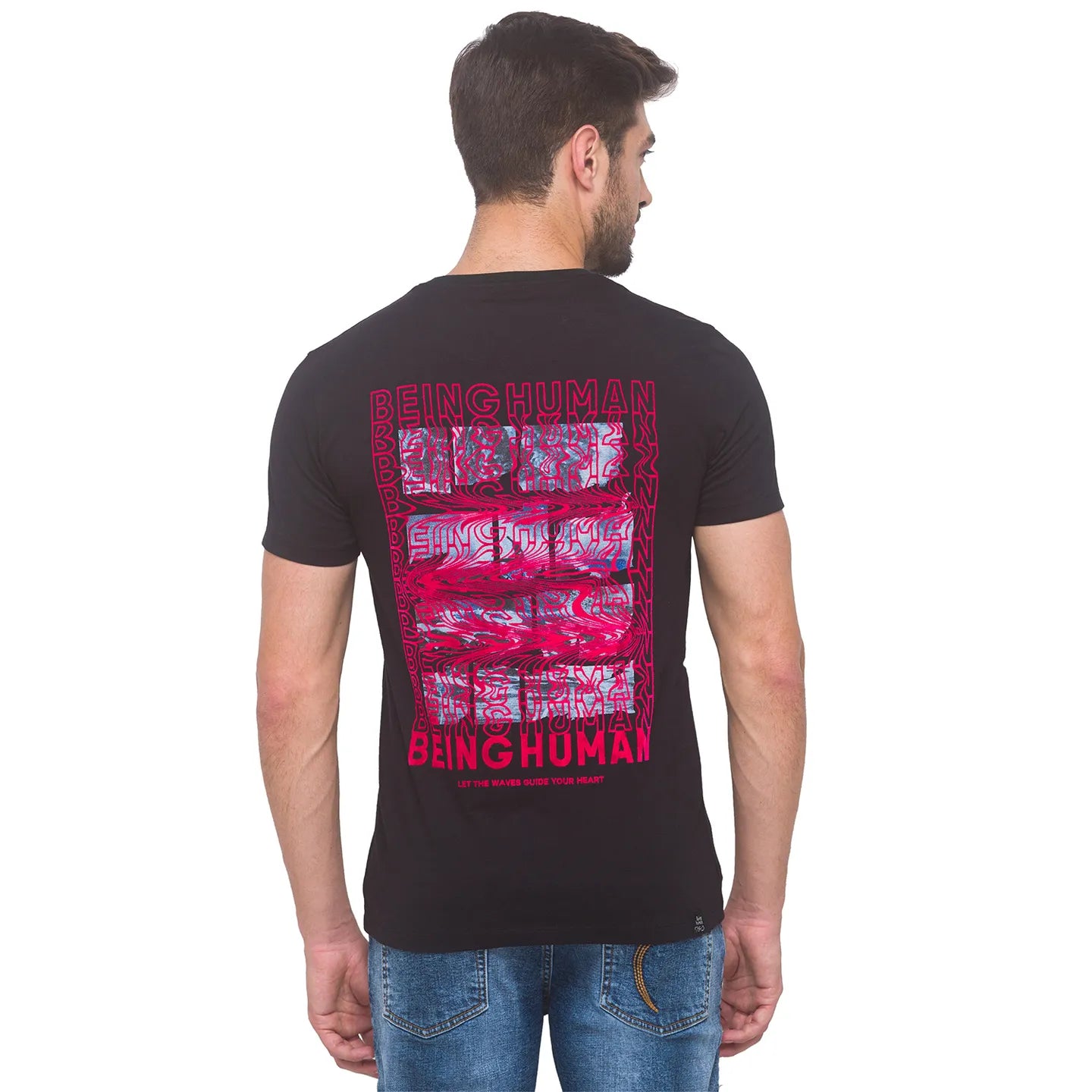 Being Human Clothing Men Regular Fit Crew Neck T-Shirts-Bean Green