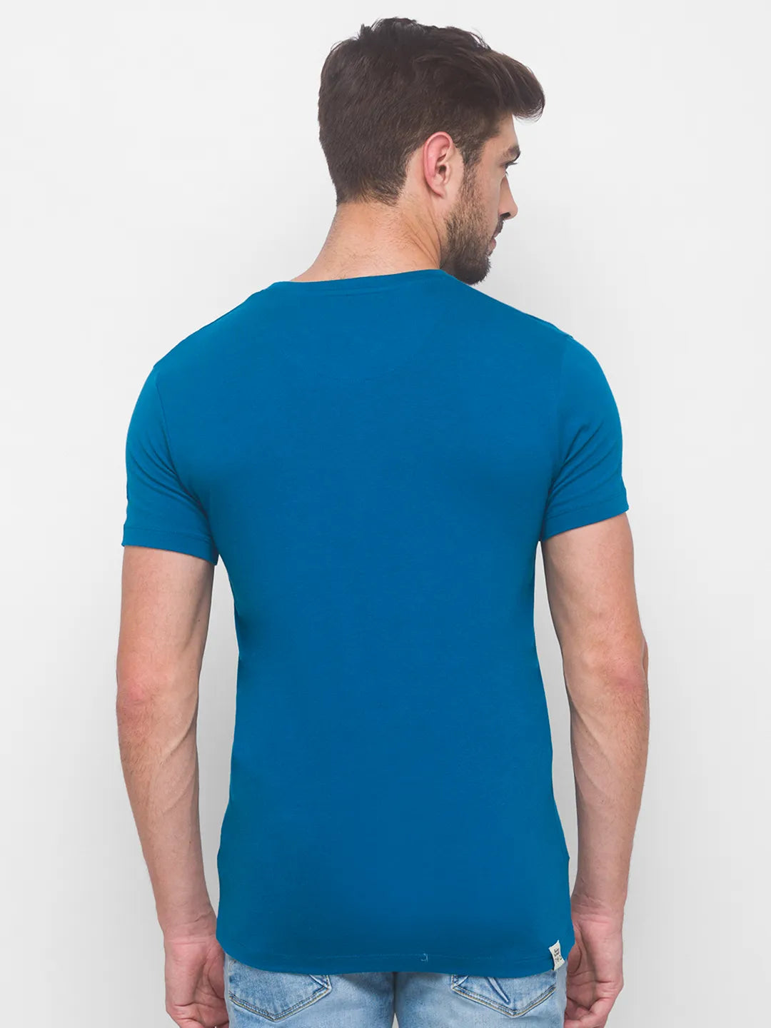 Blue Regular Fit Men's Short Sleeves T-Shirt by Being Human Clothing