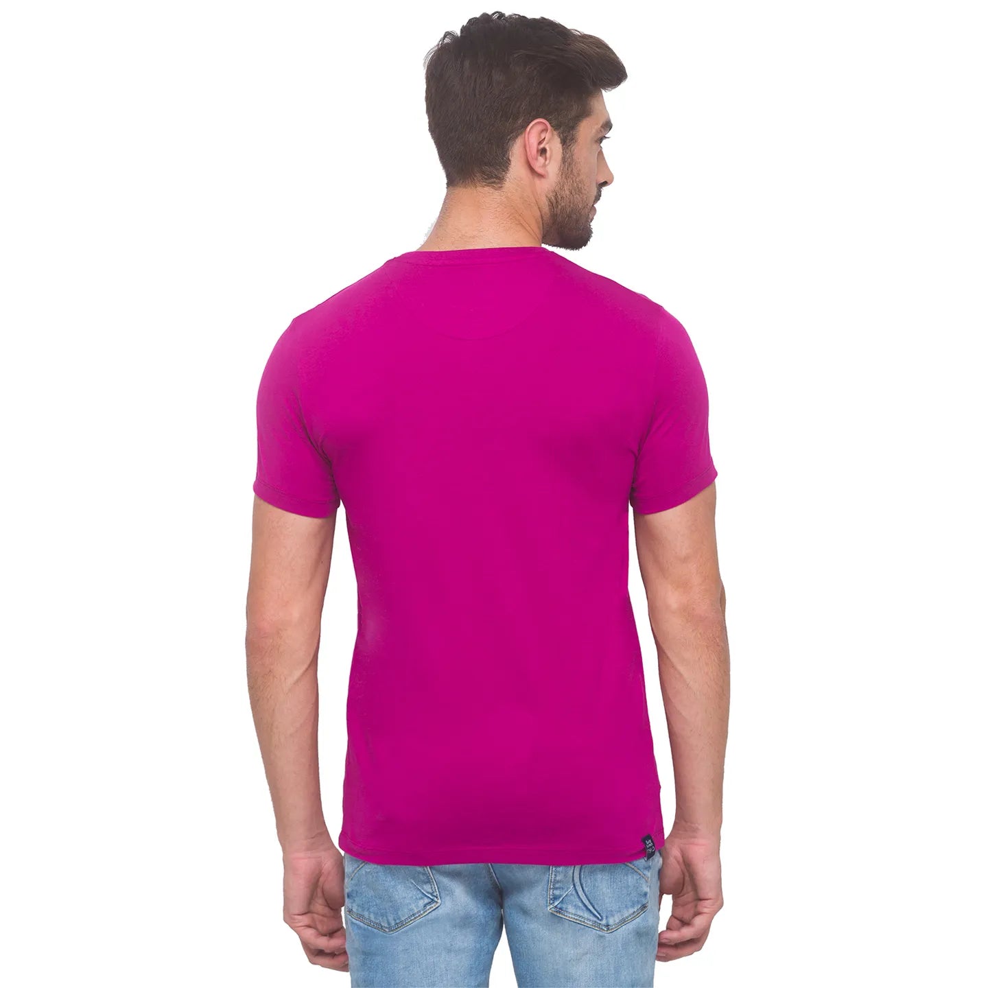 Being Human Clothing Men Regular Fit Crew Neck T-Shirts-Fuchsia
