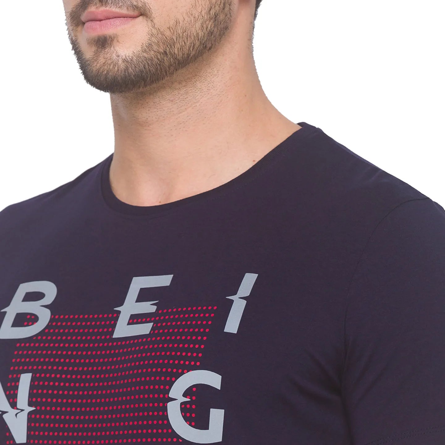 Being Human Clothing Men Regular Fit Crew Neck T-Shirts-Navy