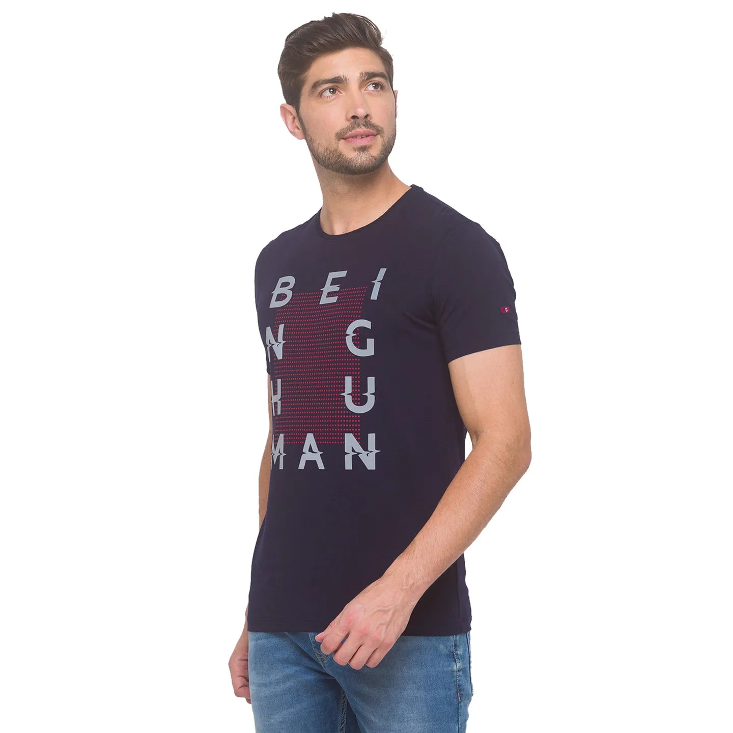 Being Human Clothing Men Regular Fit Crew Neck T-Shirts-Navy