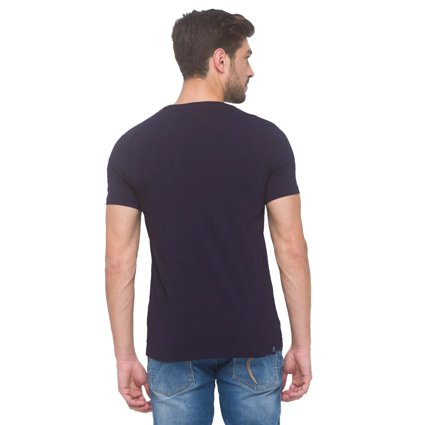 Being Human Clothing Men Regular Fit Crew Neck T-Shirts-Navy